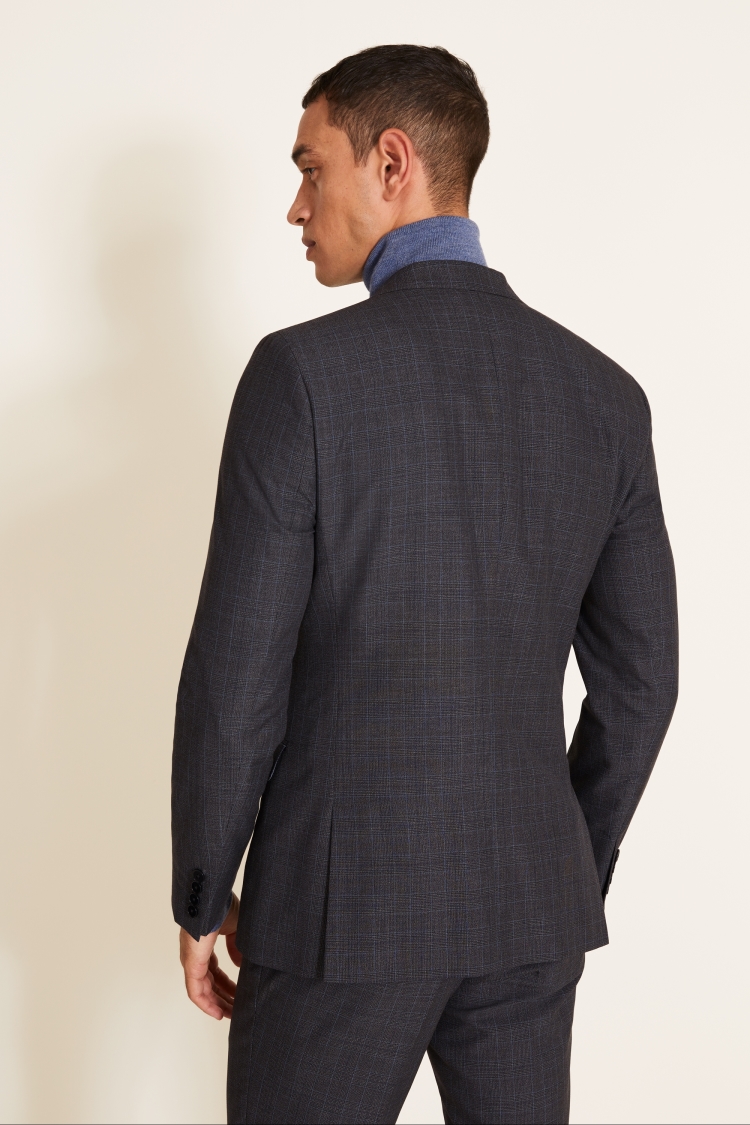 Slim Fit Charcoal & Sky Check Suit