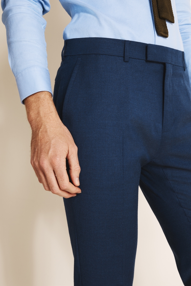 Tailored Fit Blue Flannel Pants