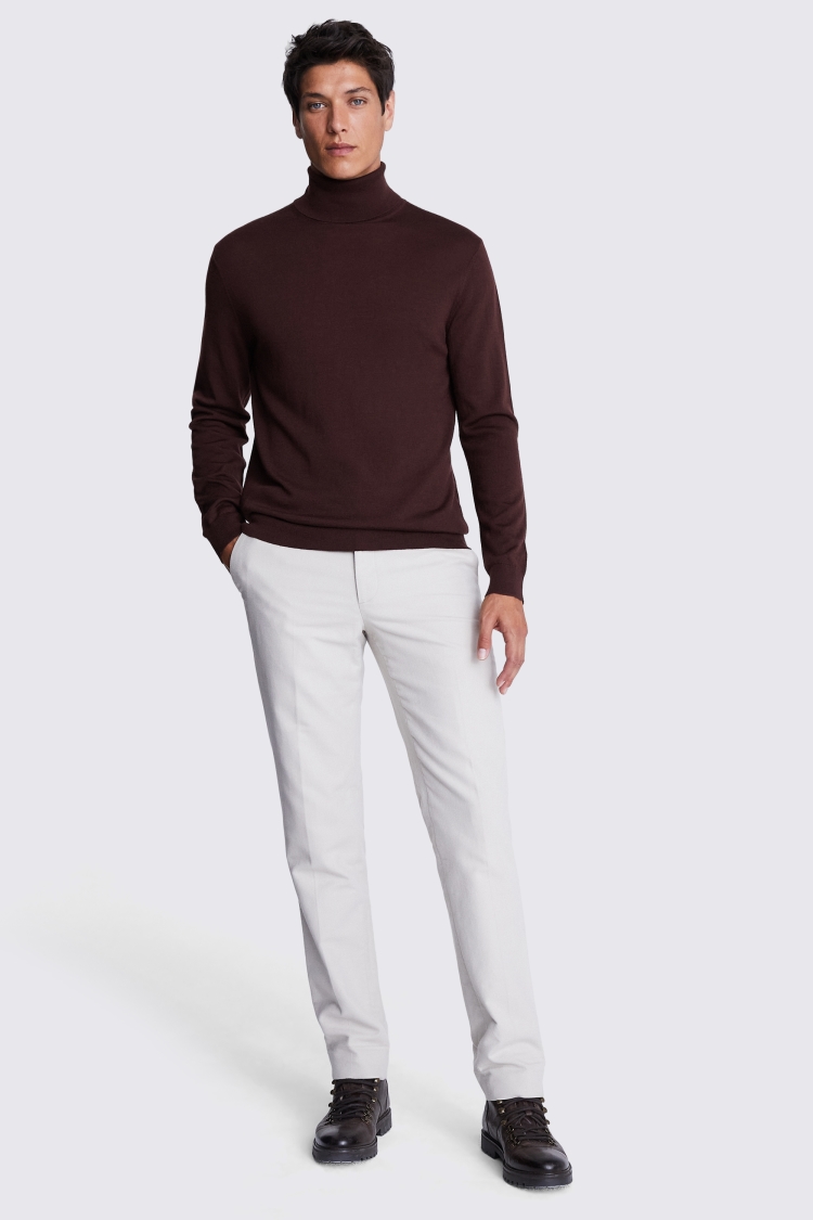 Wine Merino Roll-Neck Jumper | Buy Online at Moss