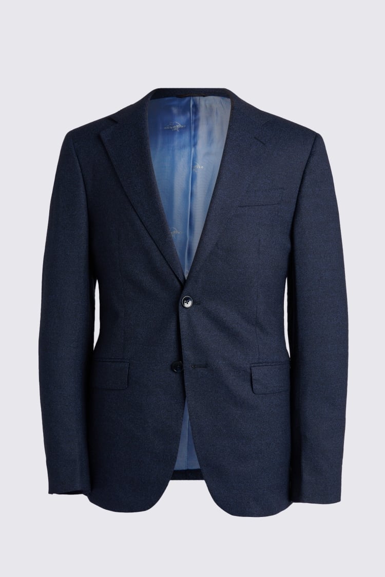 Italian Slim Fit Royal Blue Flannel Suit