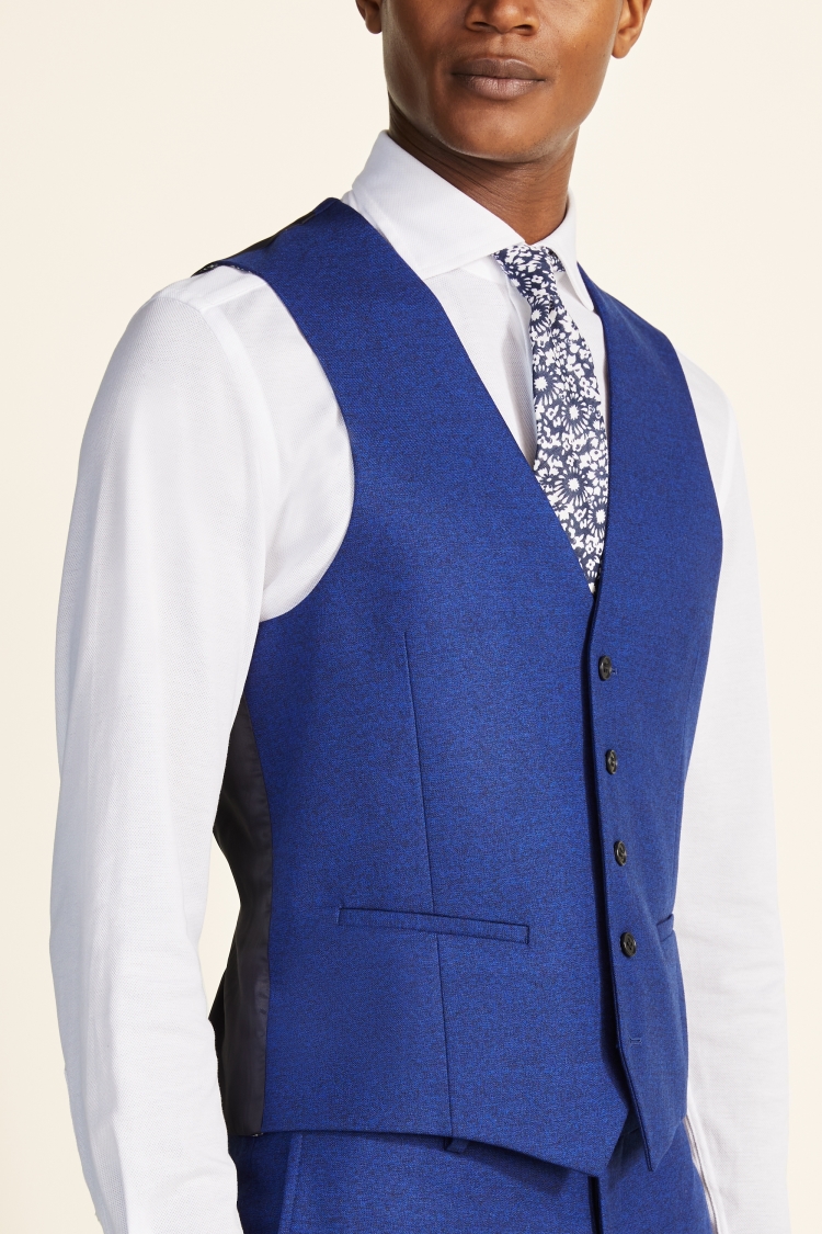 Slim Fit Cobalt Blue Waistcoat