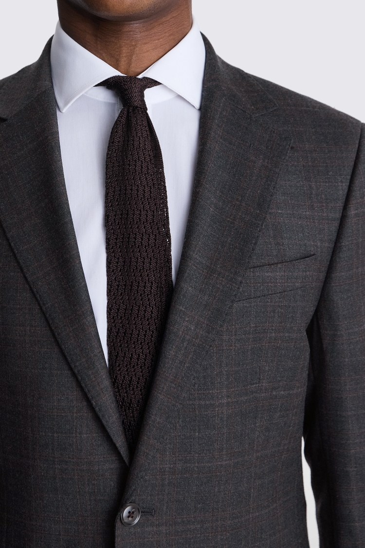 Tailored Fit Grey Check Performance Suit