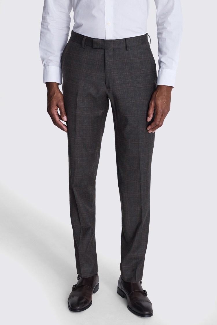 Tailored Fit Grey Check Performance Suit