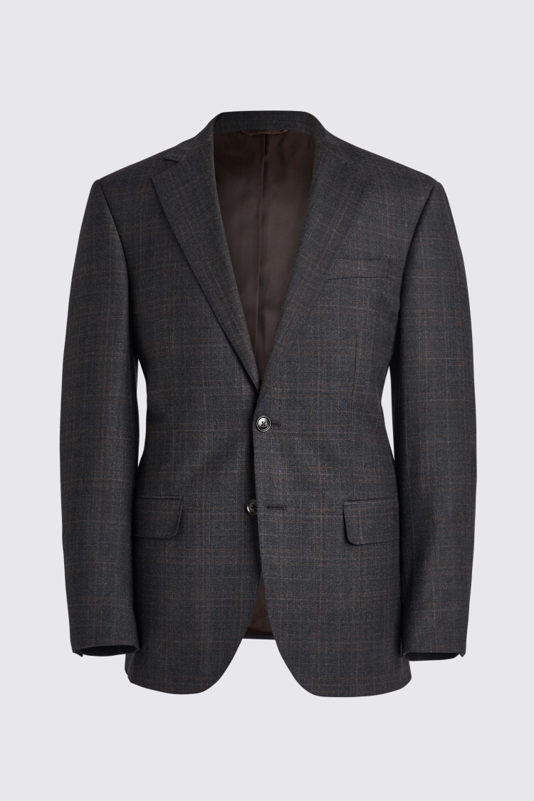 Tailored Fit Grey Check Performance Jacket