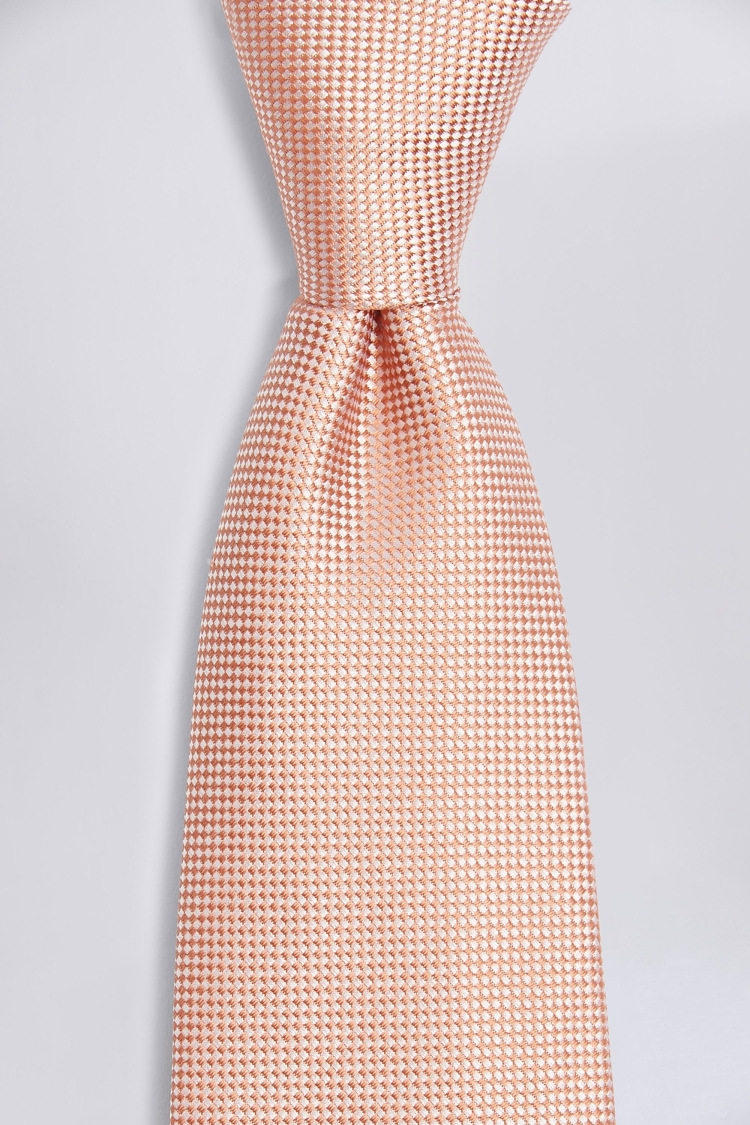 Plain Peach Natte Silk Tie