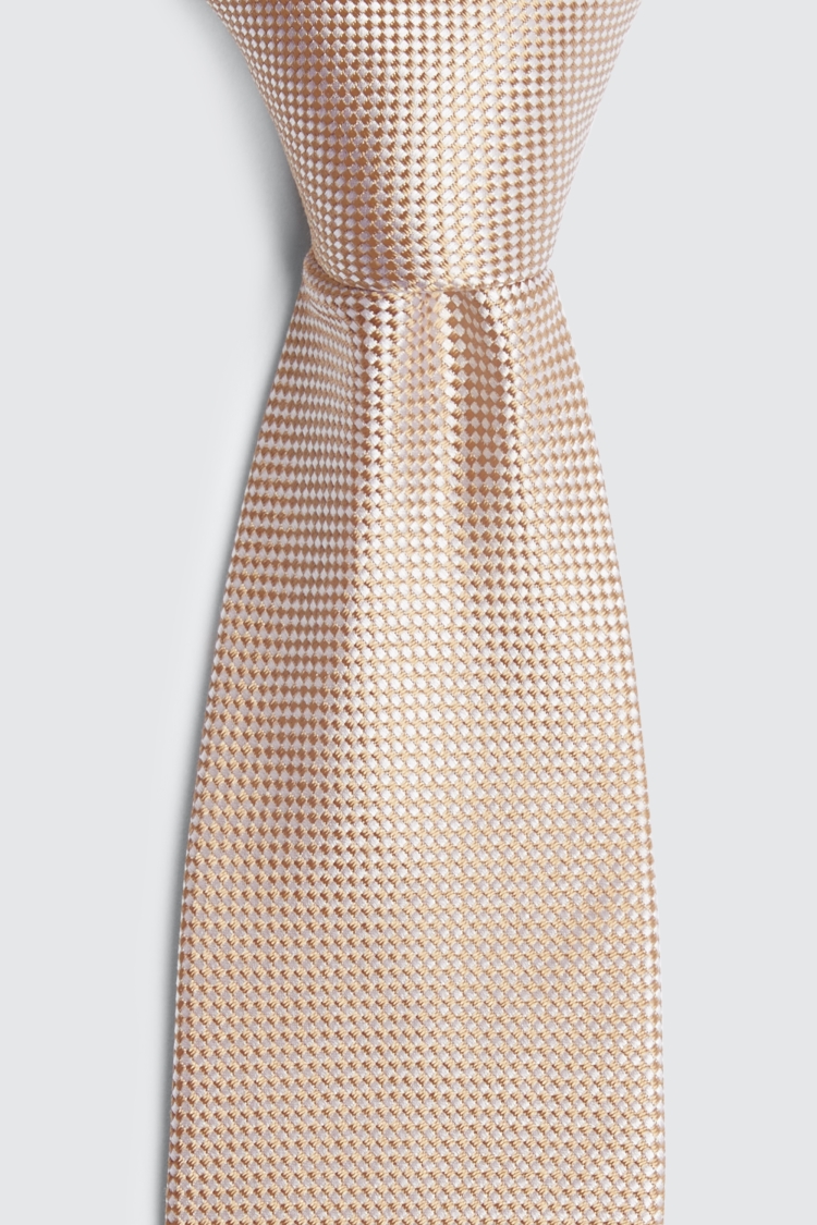 Plain Gold Natte Silk Tie