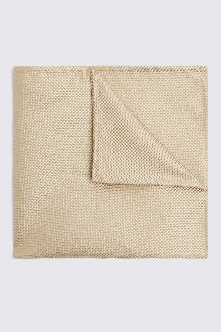 Gold Plain Natte Silk Pocket Square | Buy Online at Moss