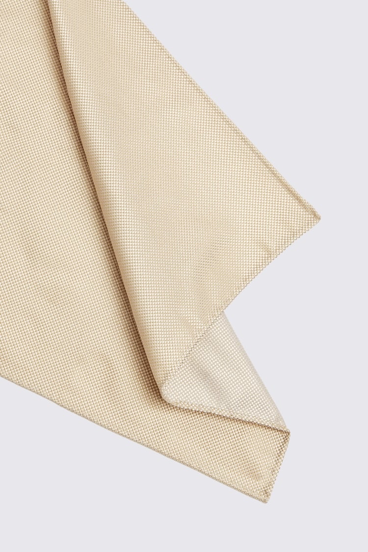 Gold Plain Natte Silk Pocket Square