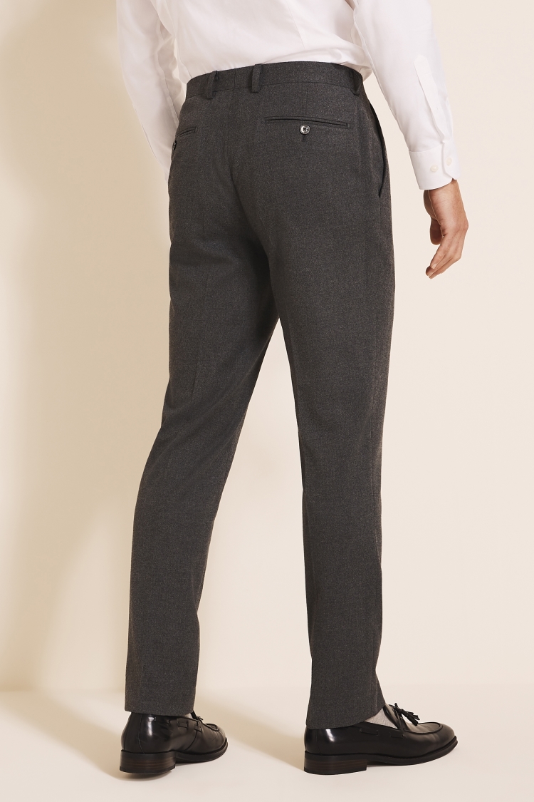 Slim Fit Charcoal Flannel Trousers