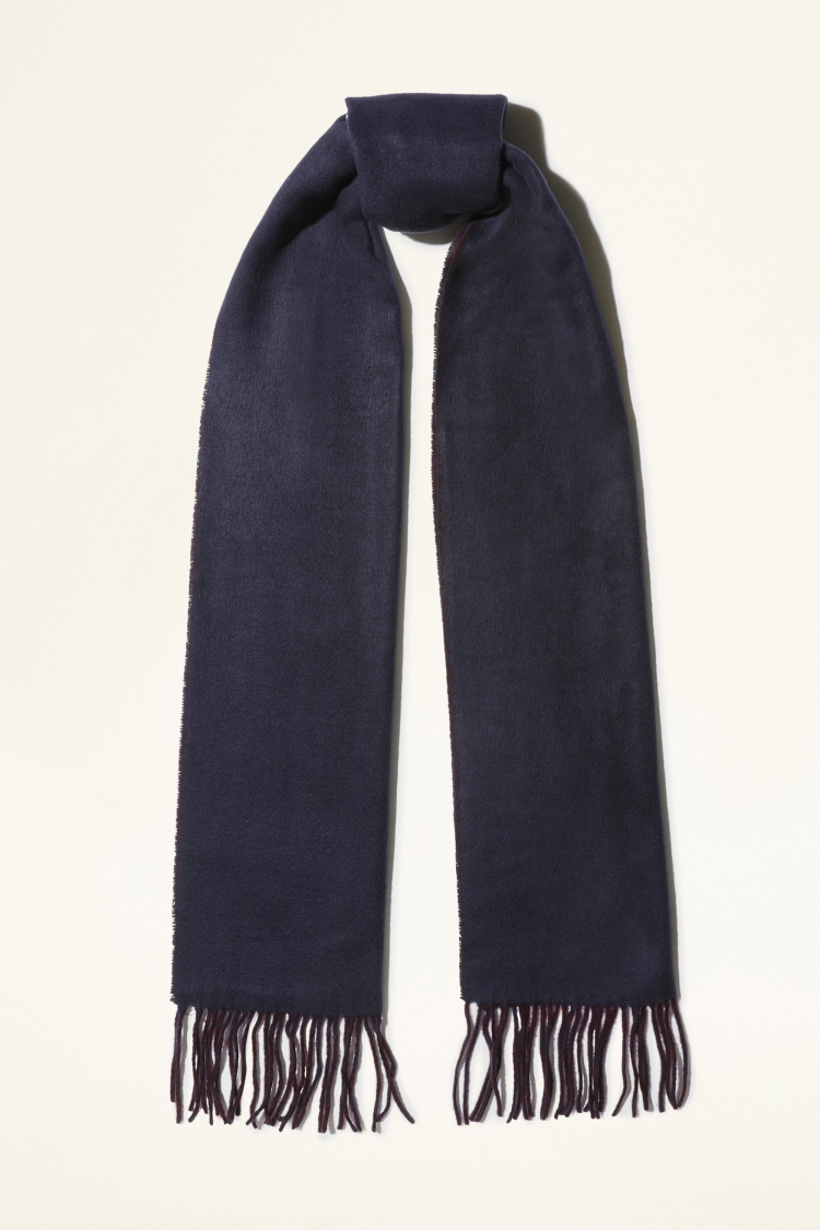 Navy & Burgundy Double-Sided Scarf