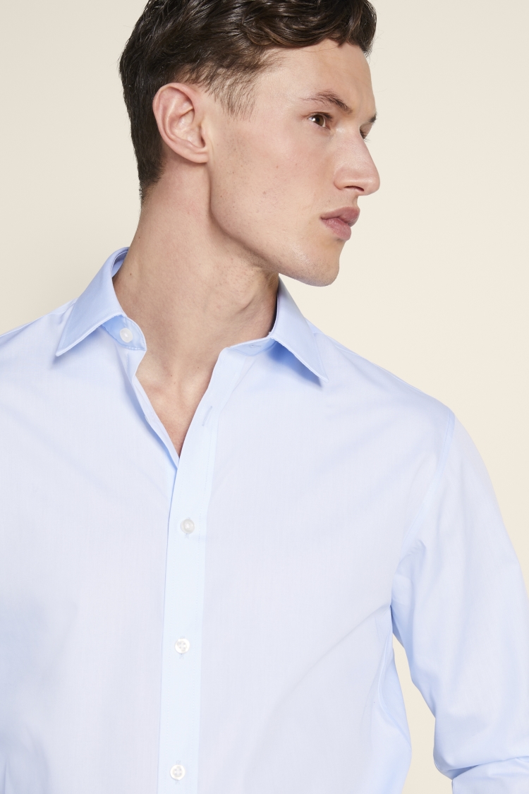 Regular Fit Sky Poplin Shirt | Buy Online at Moss