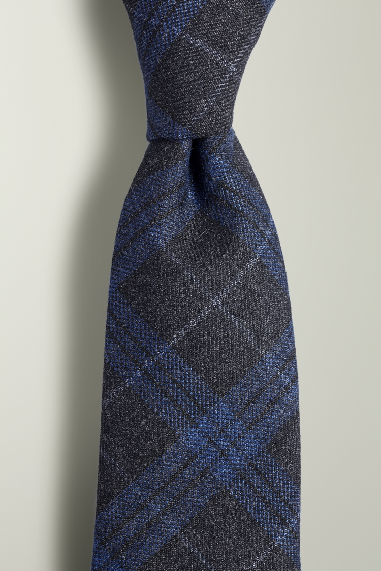 Navy with Blue Check Tie