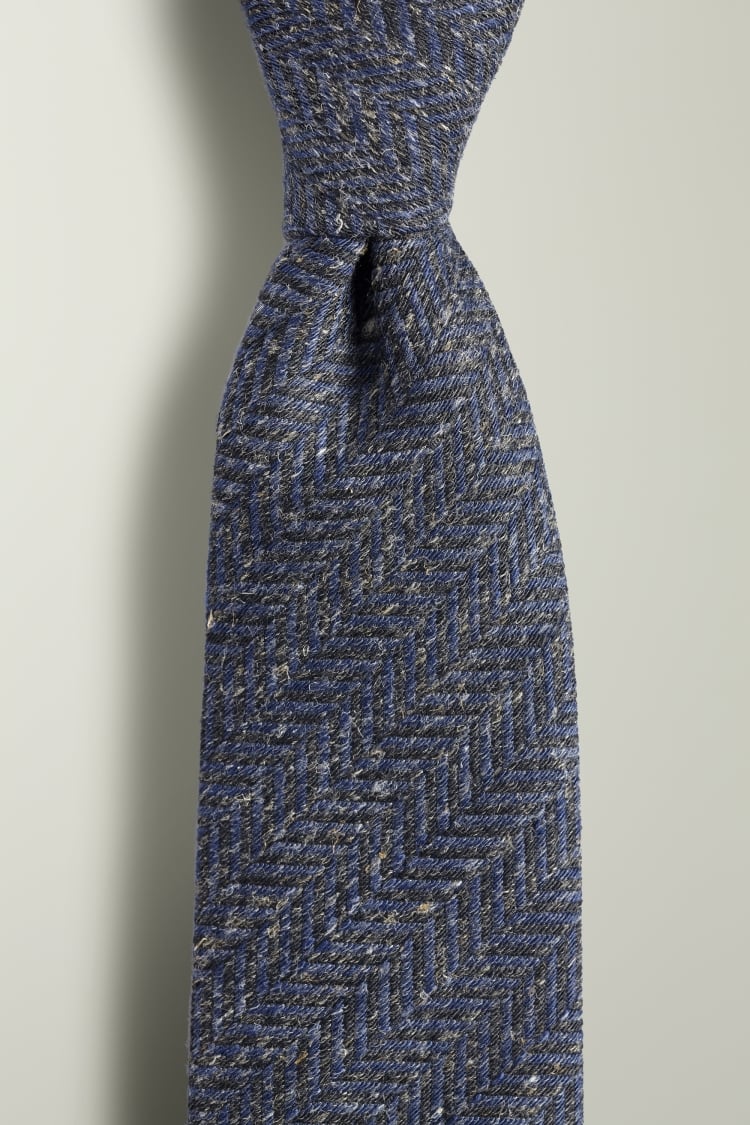 Navy & Grey Herringbone Tie