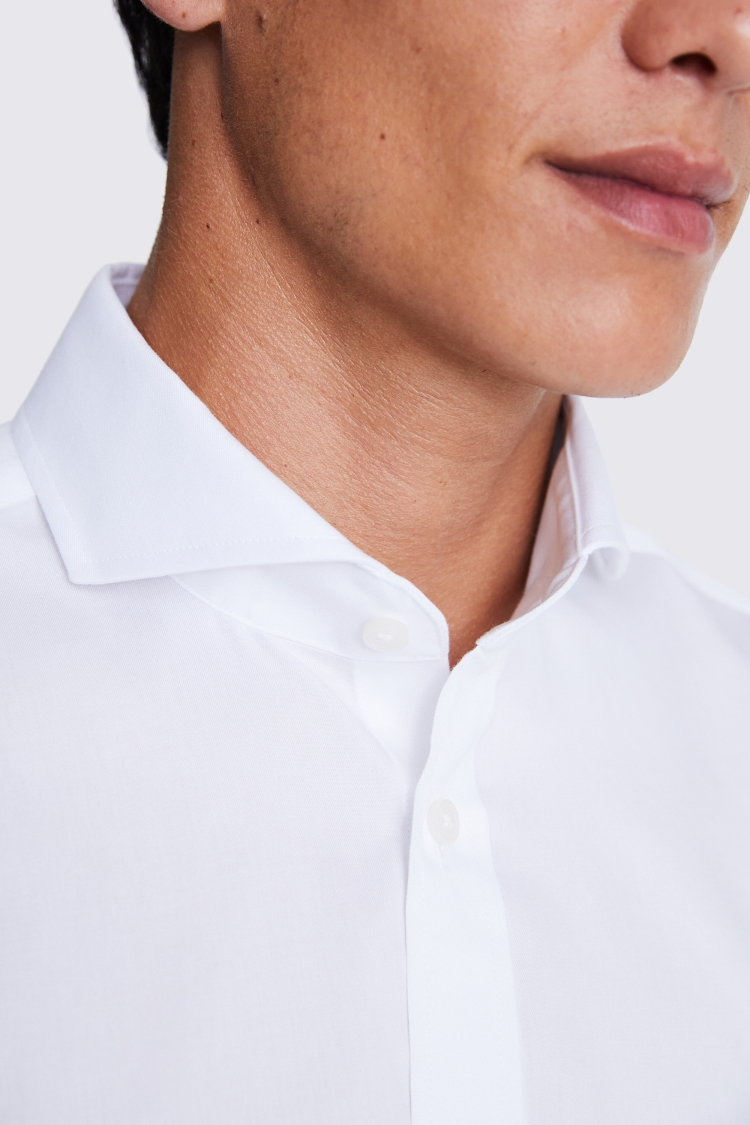 Tailored Fit White Twill Non-Iron Shirt