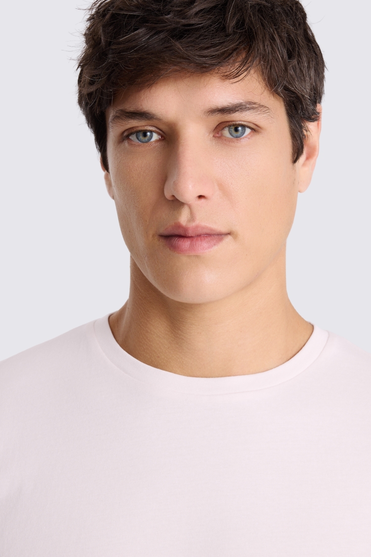 Light Pink Cotton Crew-Neck T-Shirt