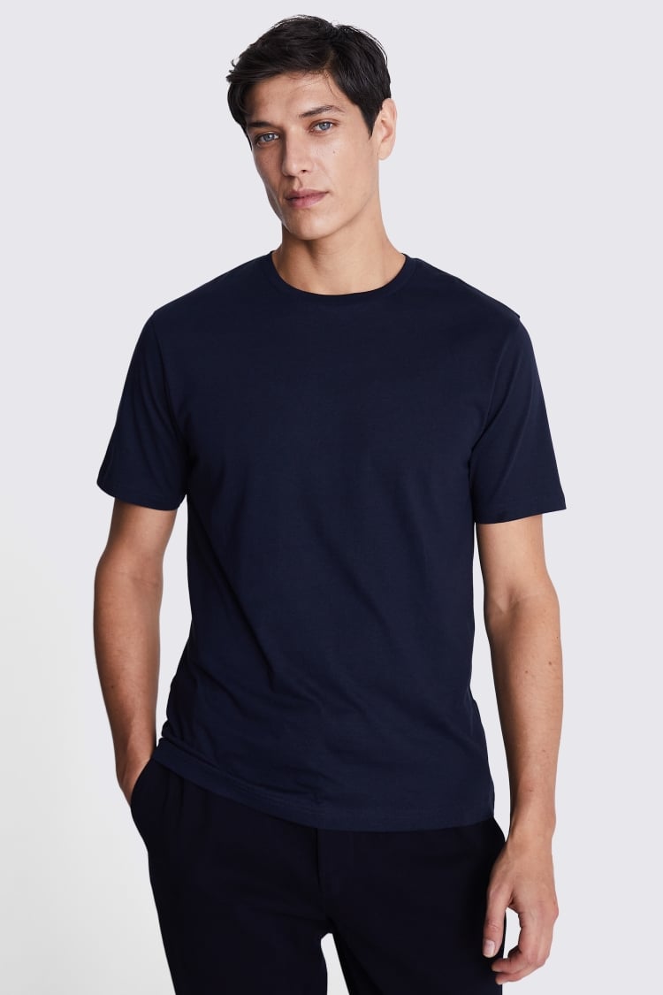 Navy Crew Neck T-Shirt | Buy Online at Moss