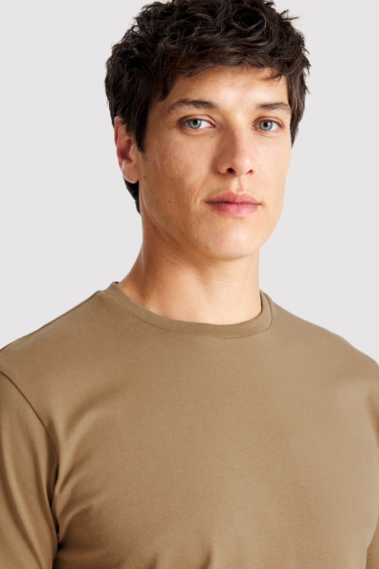 Tan Crew-Neck T-Shirt