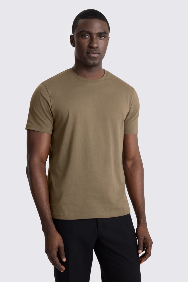 Dark Taupe Crew-Neck T-Shirt
