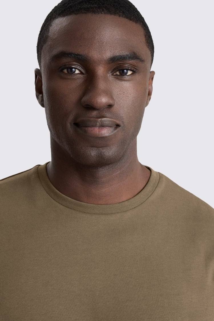 Dark Taupe Crew-Neck T-Shirt