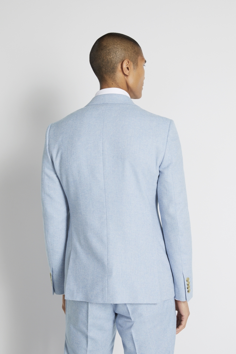 Slim Fit Light Blue Tweed Jacket 