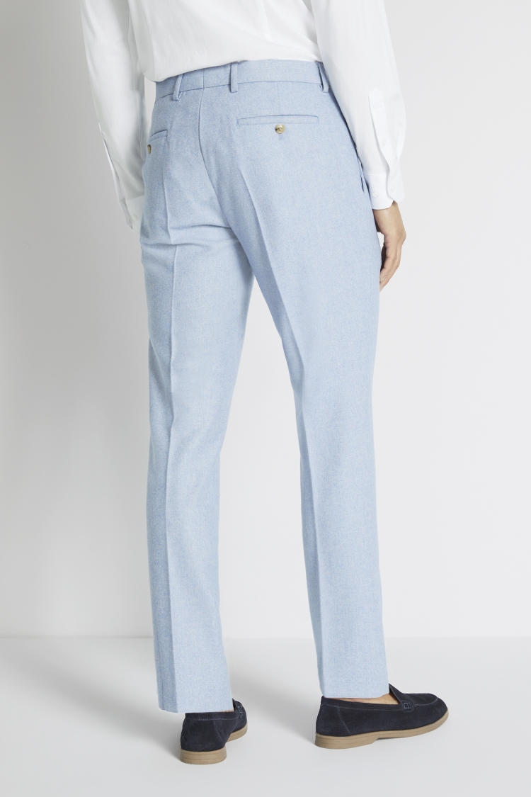 Slim Fit Light Blue Tweed Trousers | Buy Online at Moss