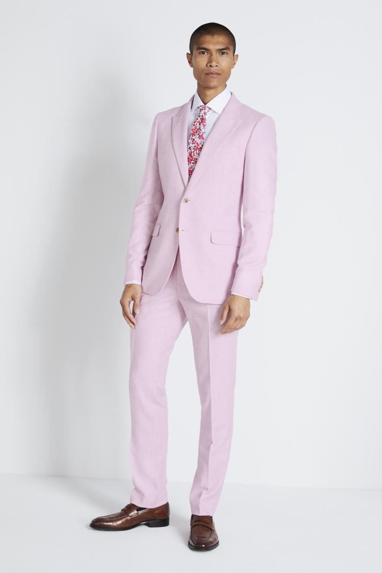 Slim Fit Pale Pink Tweed Suit