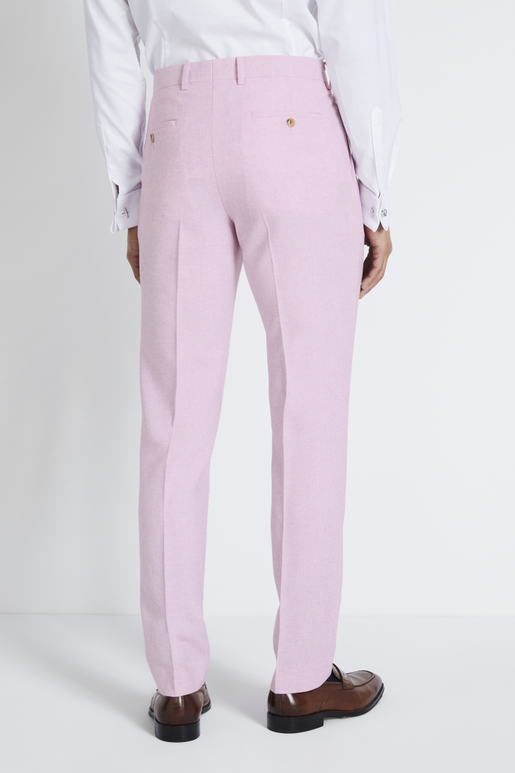 Slim Fit Pale Pink Tweed Pants 
