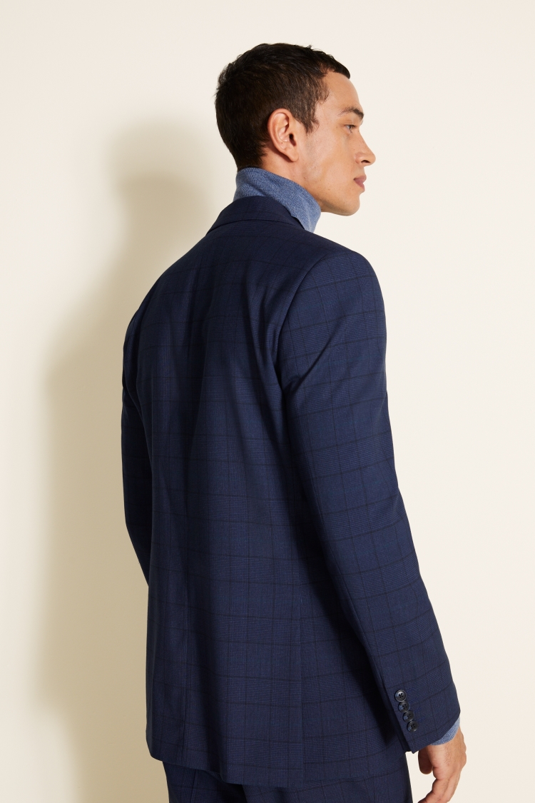 Tailored Fit Blue Check Jacket