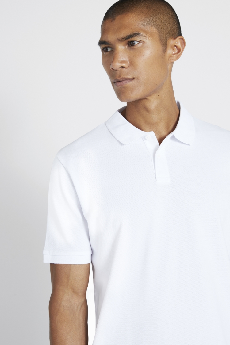 White Pique Polo Shirt | Buy Online at Moss