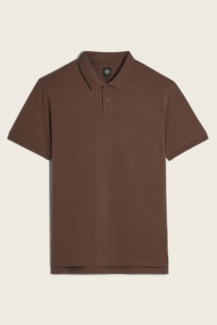 Brown Pique Polo Shirt