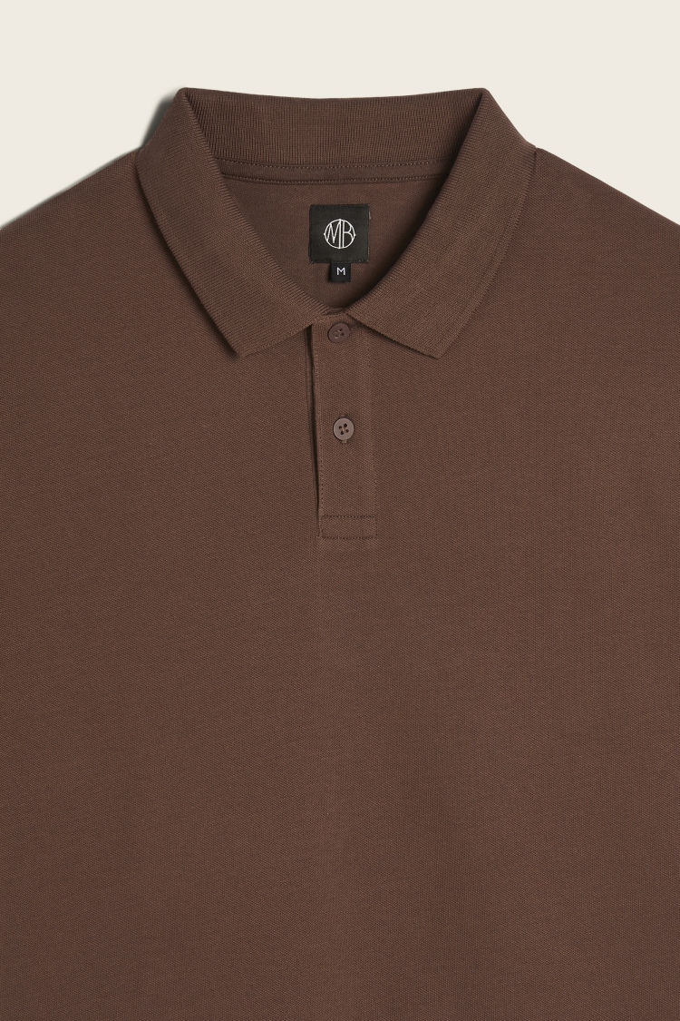 Brown Pique Polo Shirt