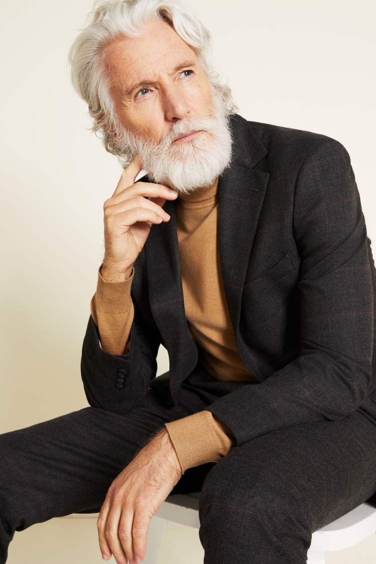 Tailored Fit Charcoal Check Jacket