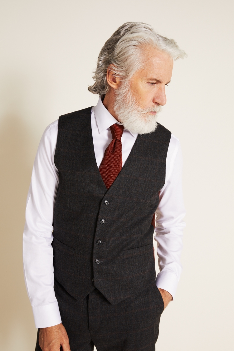 Tailored Fit Charcoal Check Jacket
