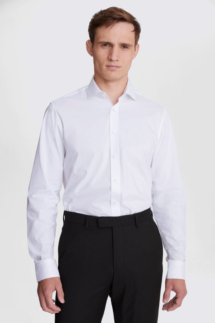 Tailored Fit White Stretch Shirt | Buy Online at Moss