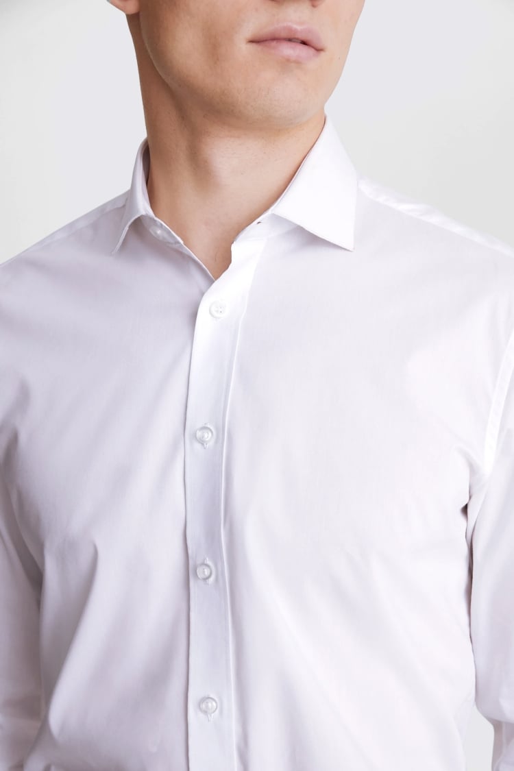 Tailored Fit White Stretch Shirt