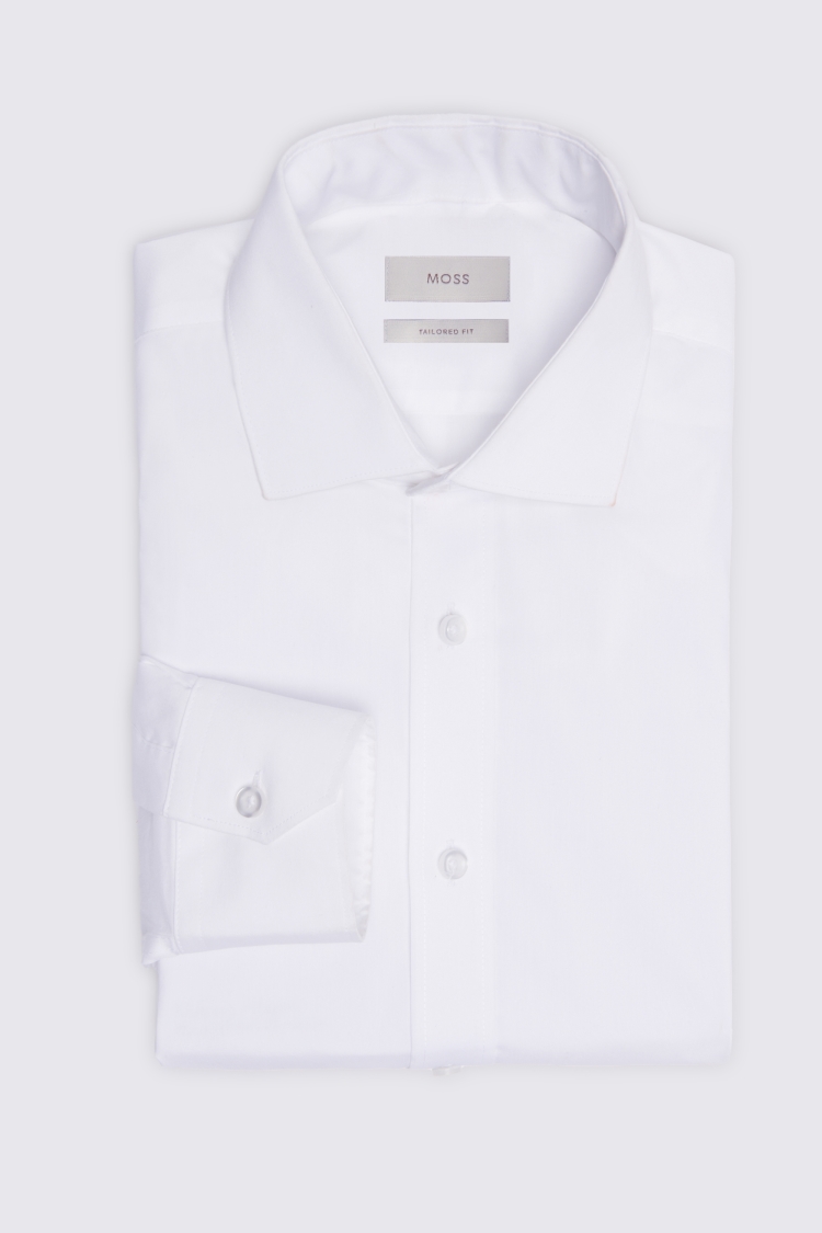 Tailored Fit White Stretch Shirt