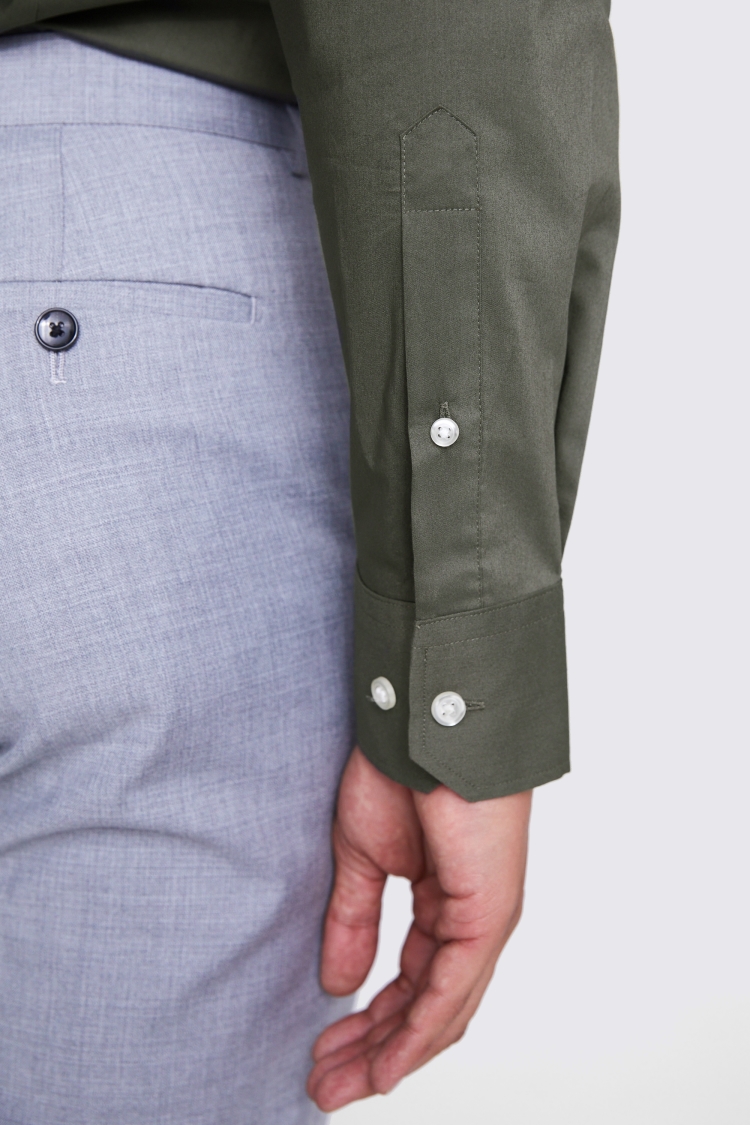 Tailored Fit Green Stretch Shirt