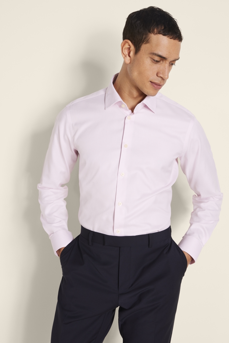 Tailored Fit Pink Puppytooth Zero Iron Shirt | Buy Online at Moss