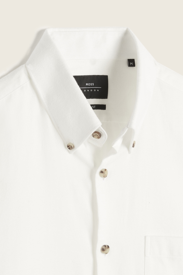 Slim Fit Ecru Brushed Shirt