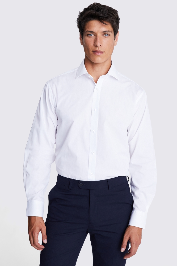 Regular Fit White Poplin Shirt