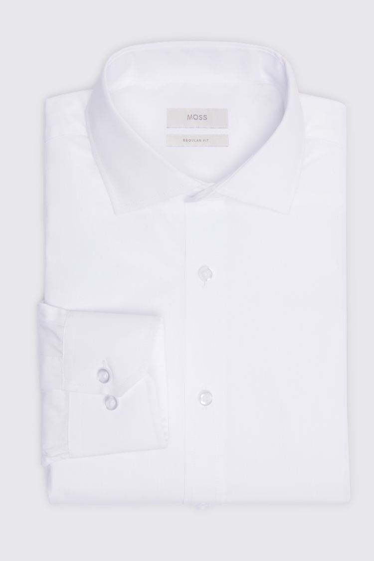 Regular Fit White Poplin Shirt