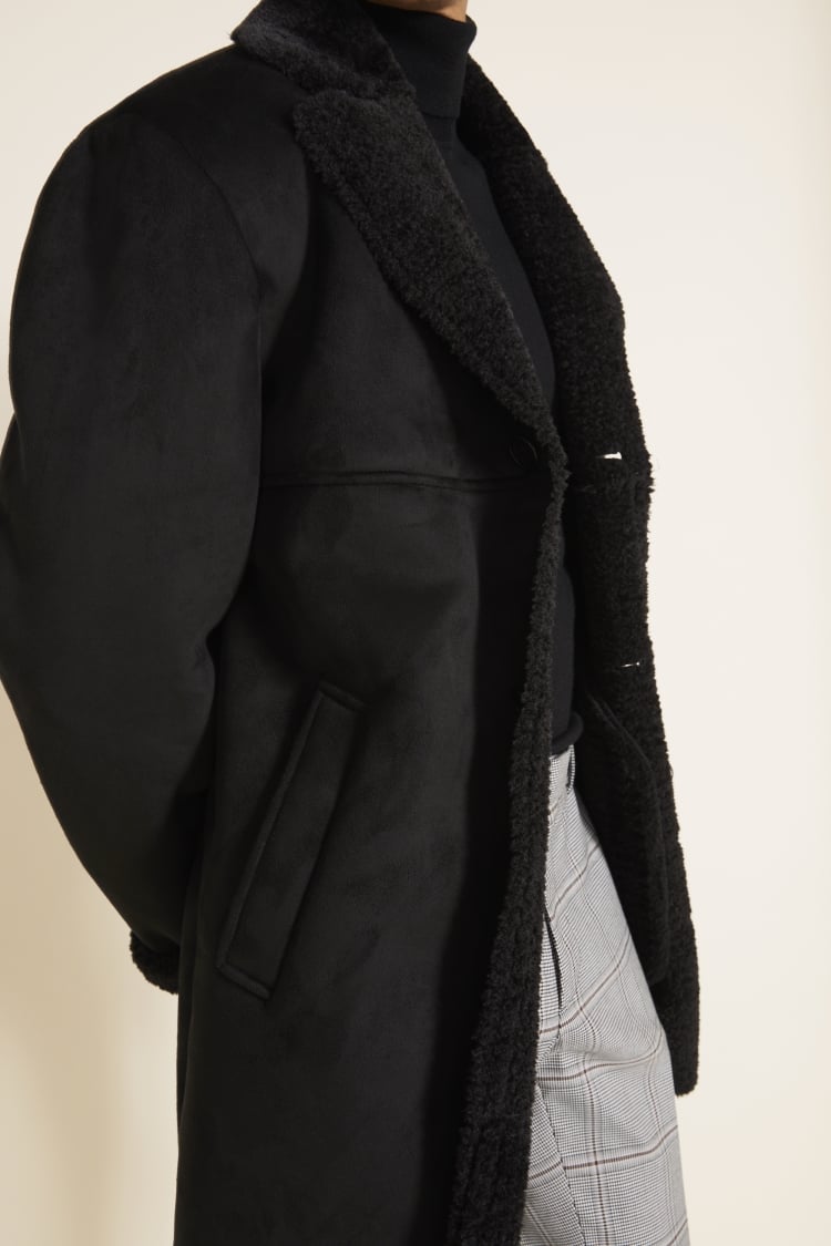 Black Faux Sherpa Jacket