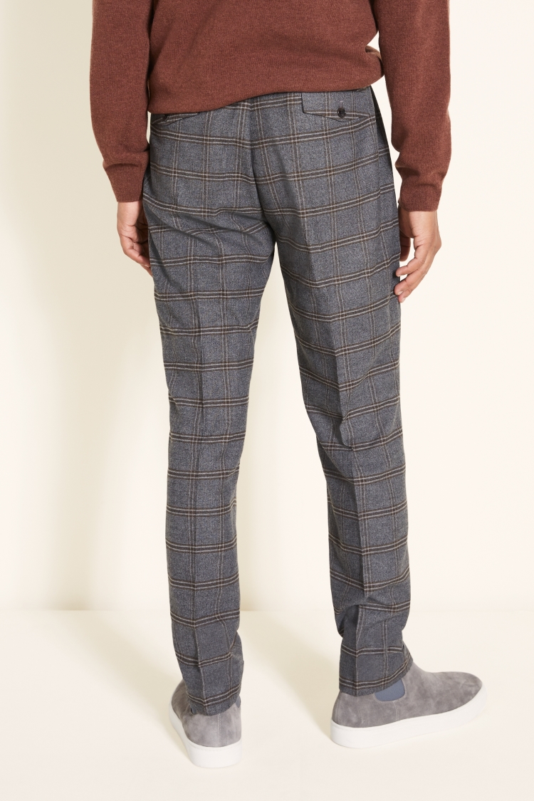 Tailored Fit Charcoal Check Trousers