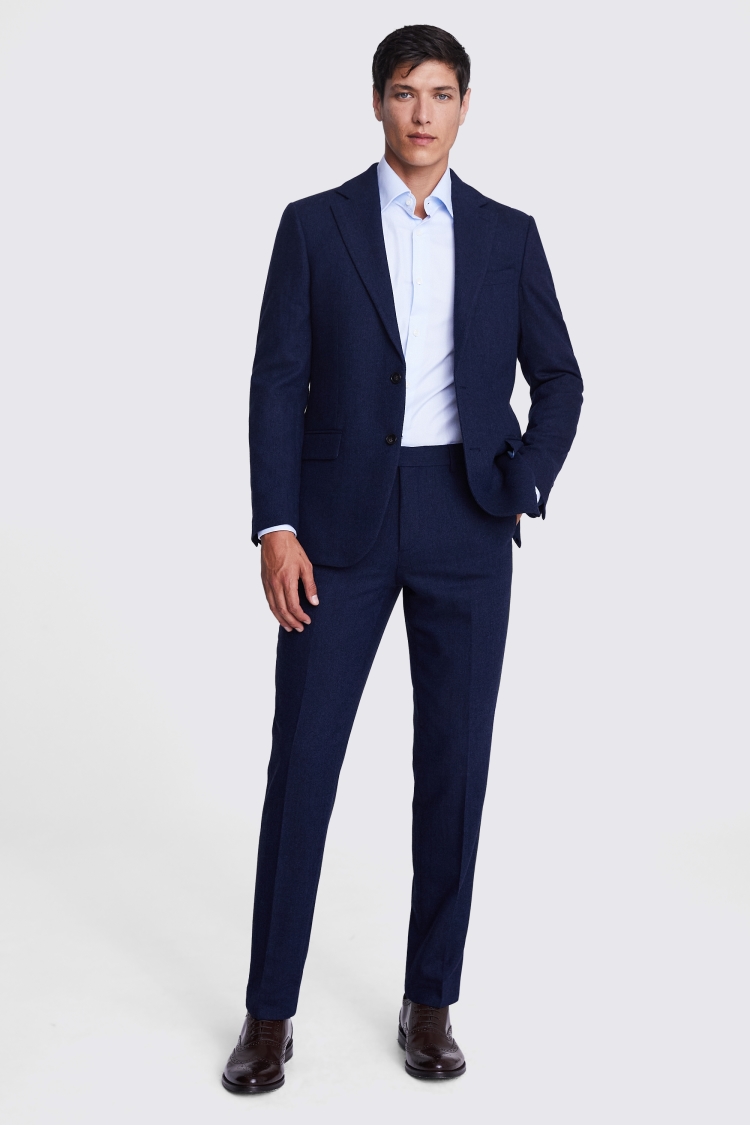 Tailored Fit Ink Herringbone Suit