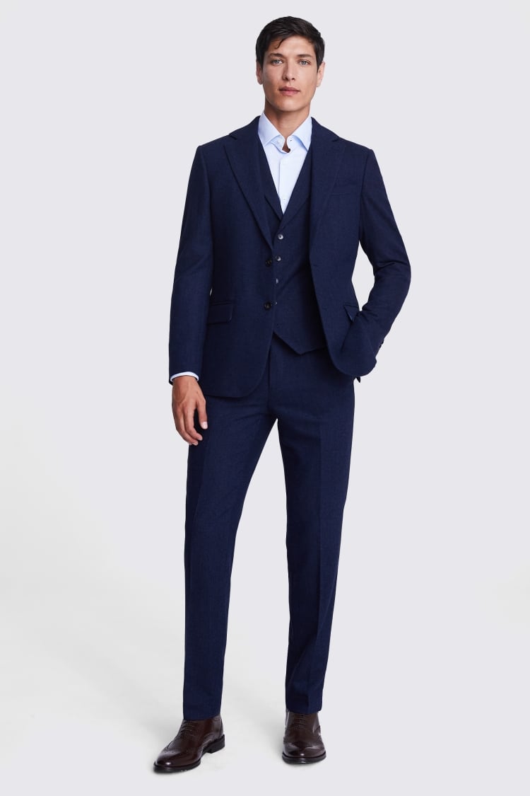 Tailored Fit Ink Herringbone Suit