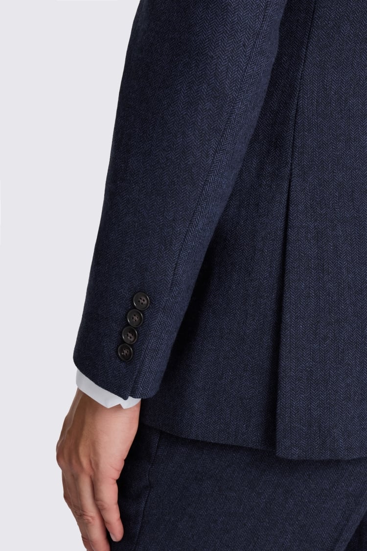 Tailored Fit Ink Herringbone Suit