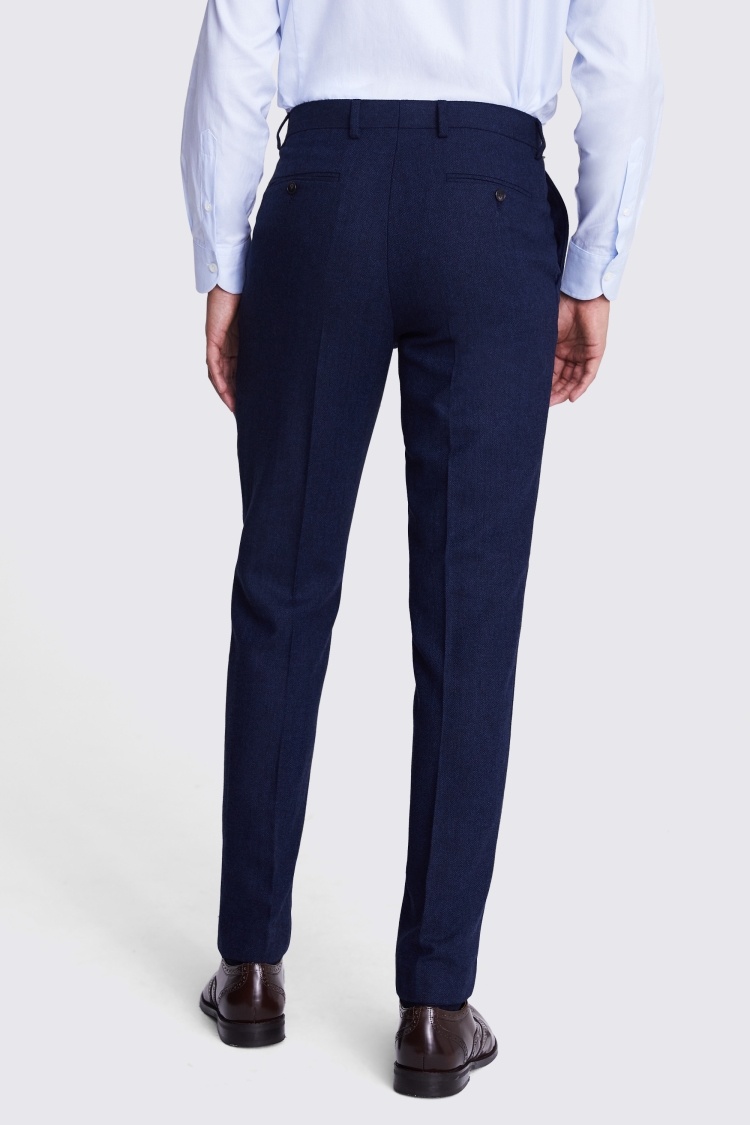 Tailored Fit Ink Herringbone Trousers | Buy Online at Moss
