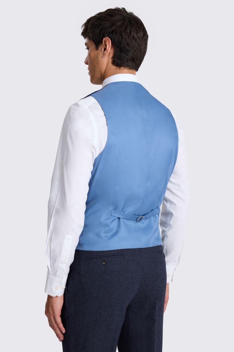 Tailored Fit Ink Herringbone Waistcoat