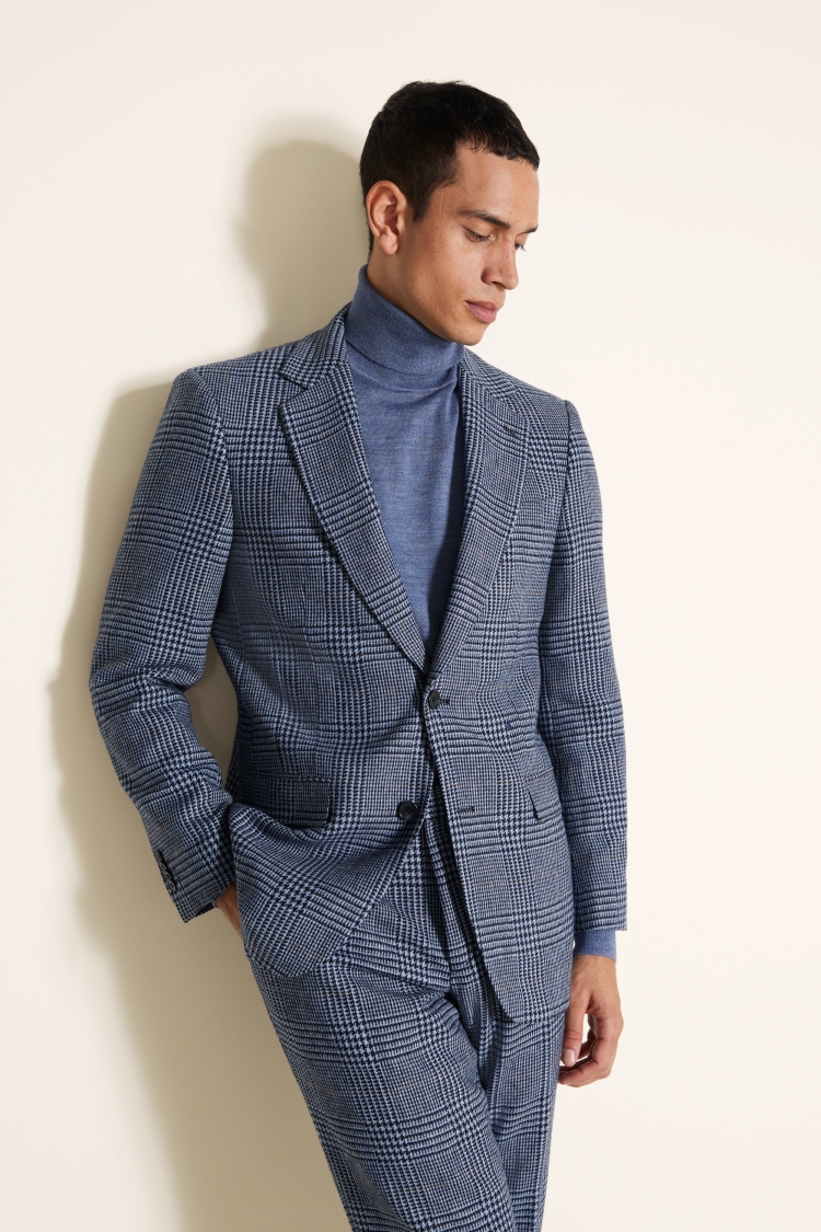 Tailored Fit Light Blue Tweed Suit