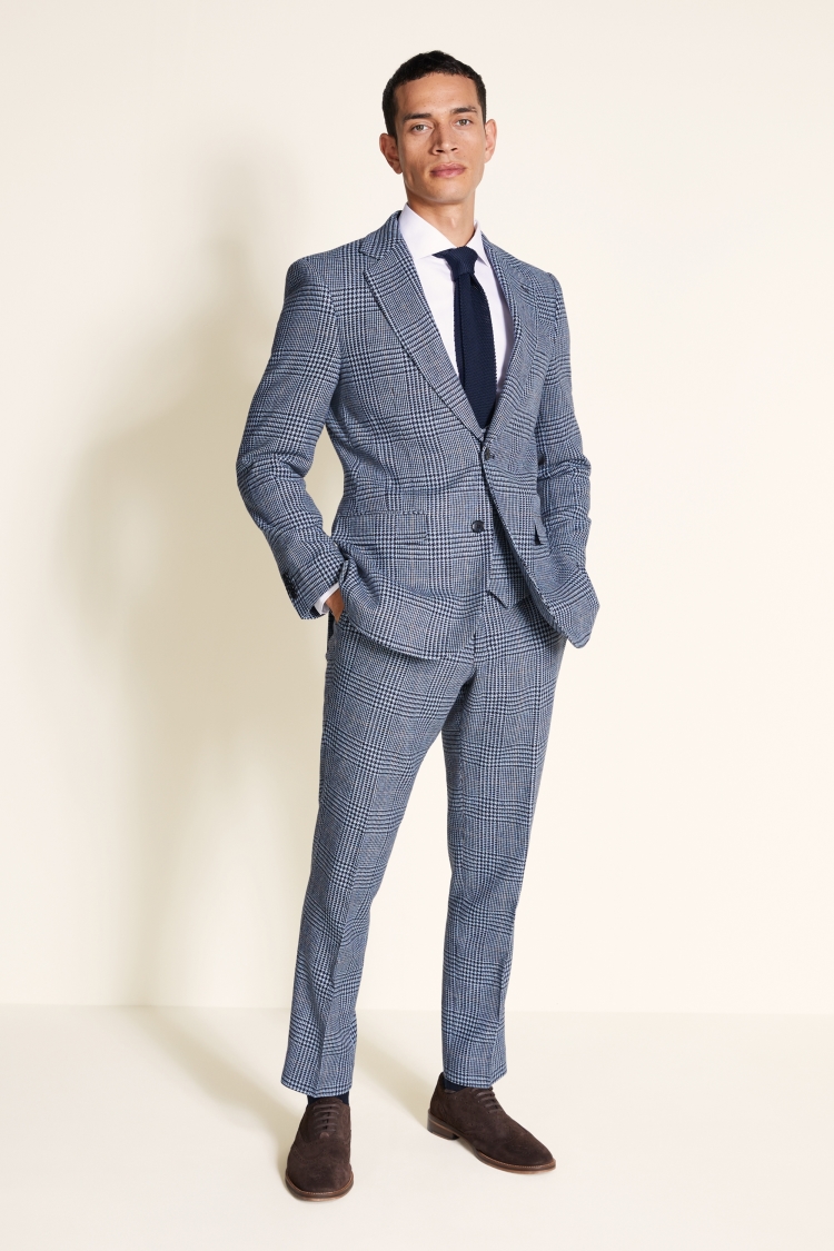 Tailored Fit Light Blue Tweed Suit